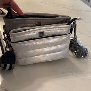 THINK ROLYN DOUBLE DECKER silver Quilted Crossbody Bag